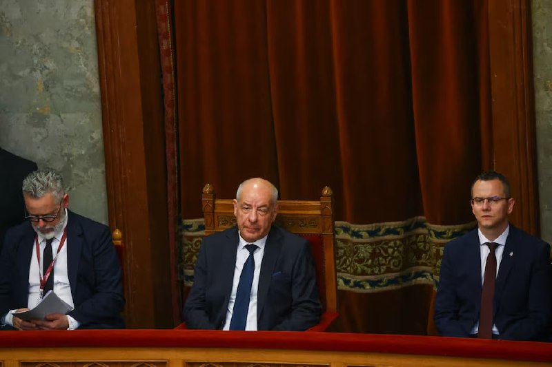Заседание парламента Венгрии, где одобрили отстранение президента Шуйока