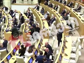 Драка в парламенте Грузии после отчёта премьера Кобахидзе: депутаты вступили в потасовку
