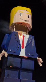 В Эребуни обсуждают сожжение чучела Трампа в стиле LEGO во время похорон Хаменеи в Иране